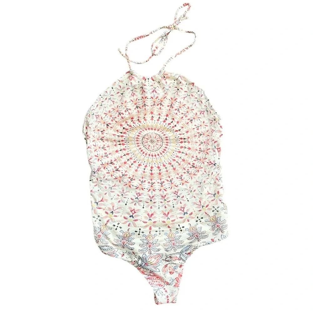 Billabong Paisley Paradise Halter Beach womens Large Boho Bathing Swim Vacation